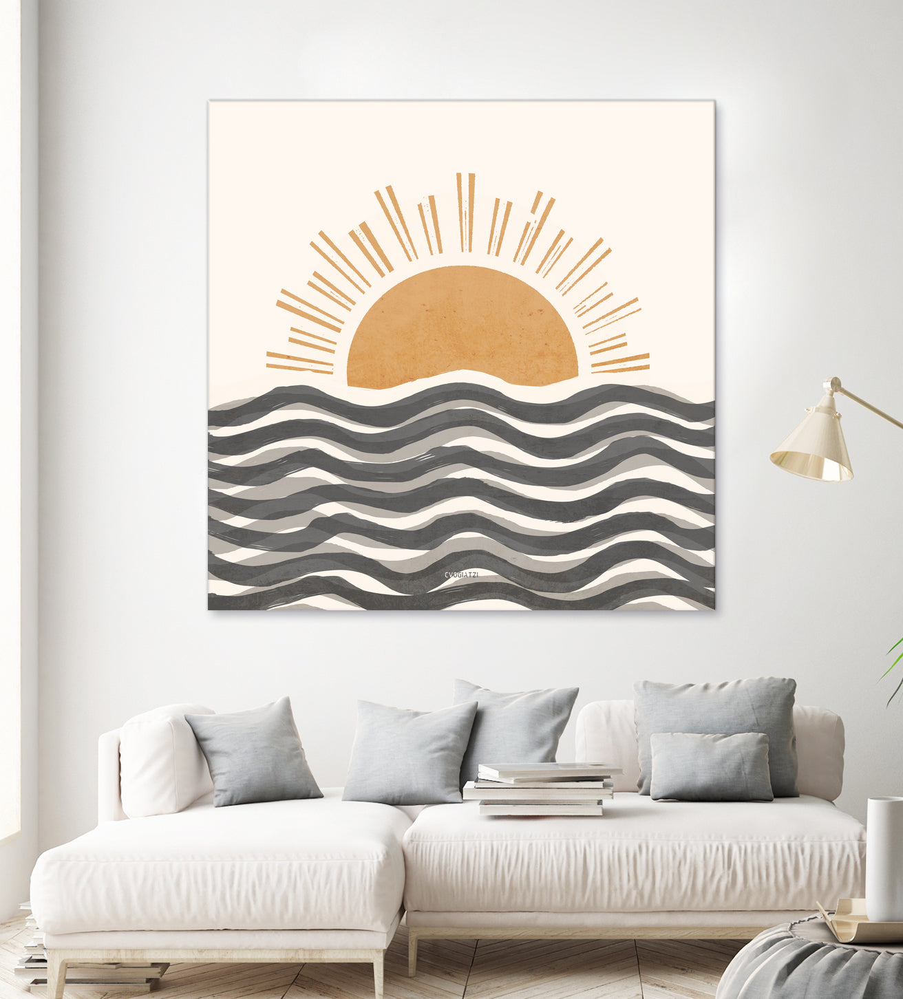 Waft Sun-Grey by Chrysafia Vogiatzi on GIANT ART - gray digital painting