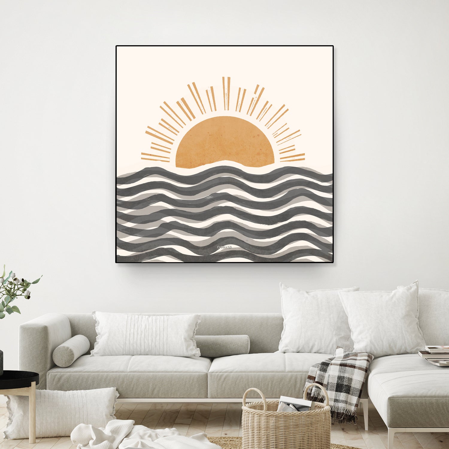 Waft Sun-Grey by Chrysafia Vogiatzi on GIANT ART - gray digital painting