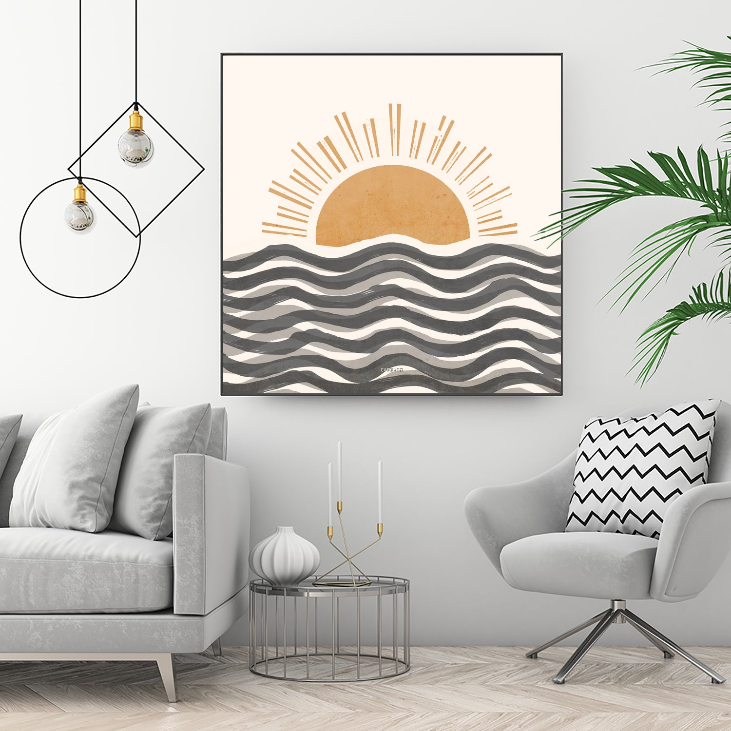 Waft Sun-Grey by Chrysafia Vogiatzi on GIANT ART - gray digital painting