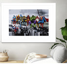 Marvel DC Superheroes Lunch Rendezvous by Dan Avenell on GIANT ART - blue digital painting