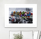 Marvel DC Superheroes Lunch Rendezvous by Dan Avenell on GIANT ART - blue digital painting