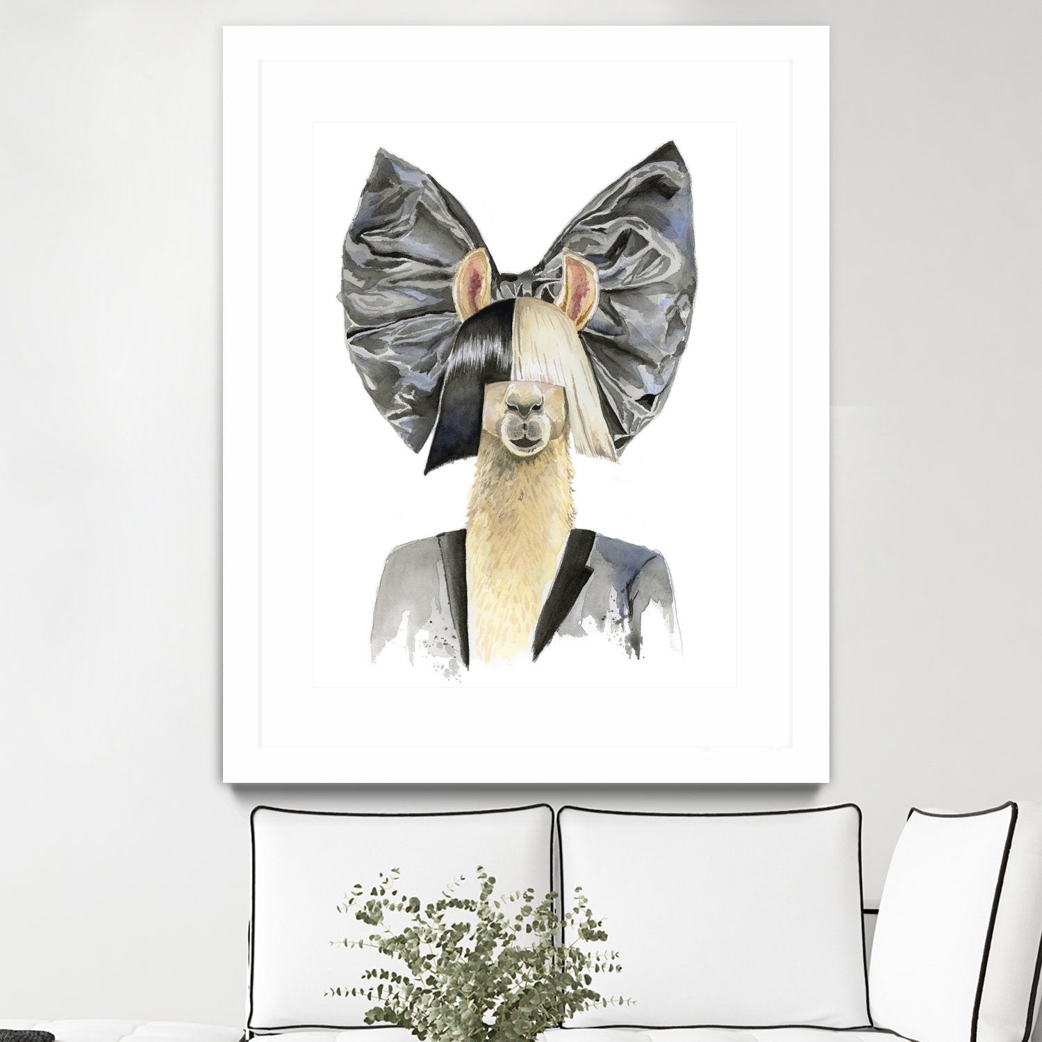 Llama Sia by Heather Perry on GIANT ART - black mixed media