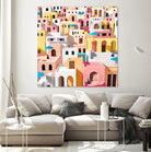 Pastel Cityscape by Uma Gokhale on GIANT ART - pink digital painting