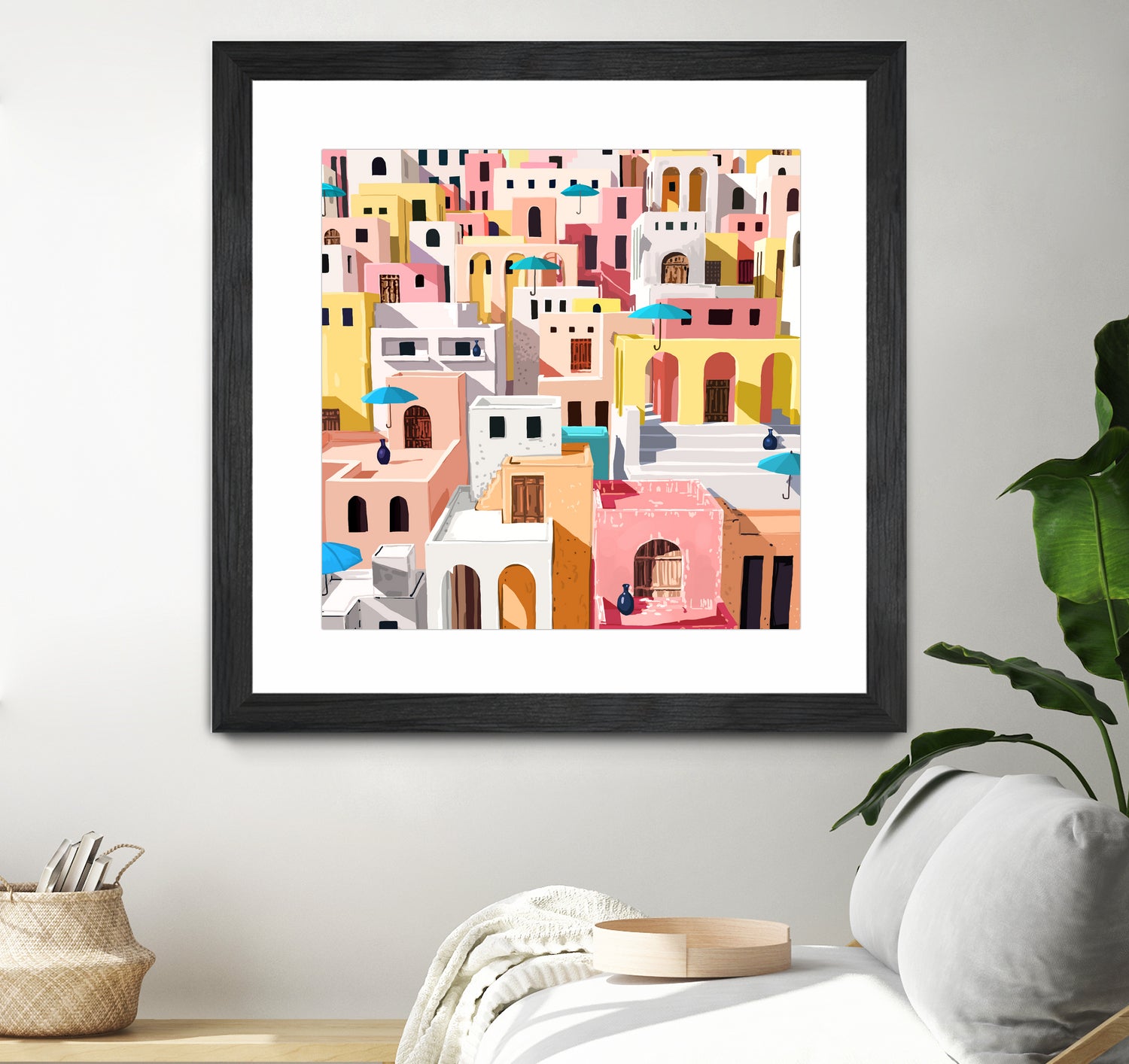 Pastel Cityscape by Uma Gokhale on GIANT ART - pink digital painting