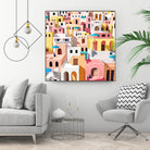 Pastel Cityscape by Uma Gokhale on GIANT ART - pink digital painting