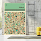 Berlin Map by Jazzberry Blue on GIANT ART - pink vector illustration