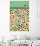 Berlin Map by Jazzberry Blue on GIANT ART - pink vector illustration