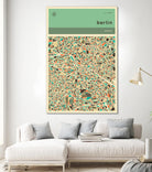 Berlin Map by Jazzberry Blue on GIANT ART - pink vector illustration