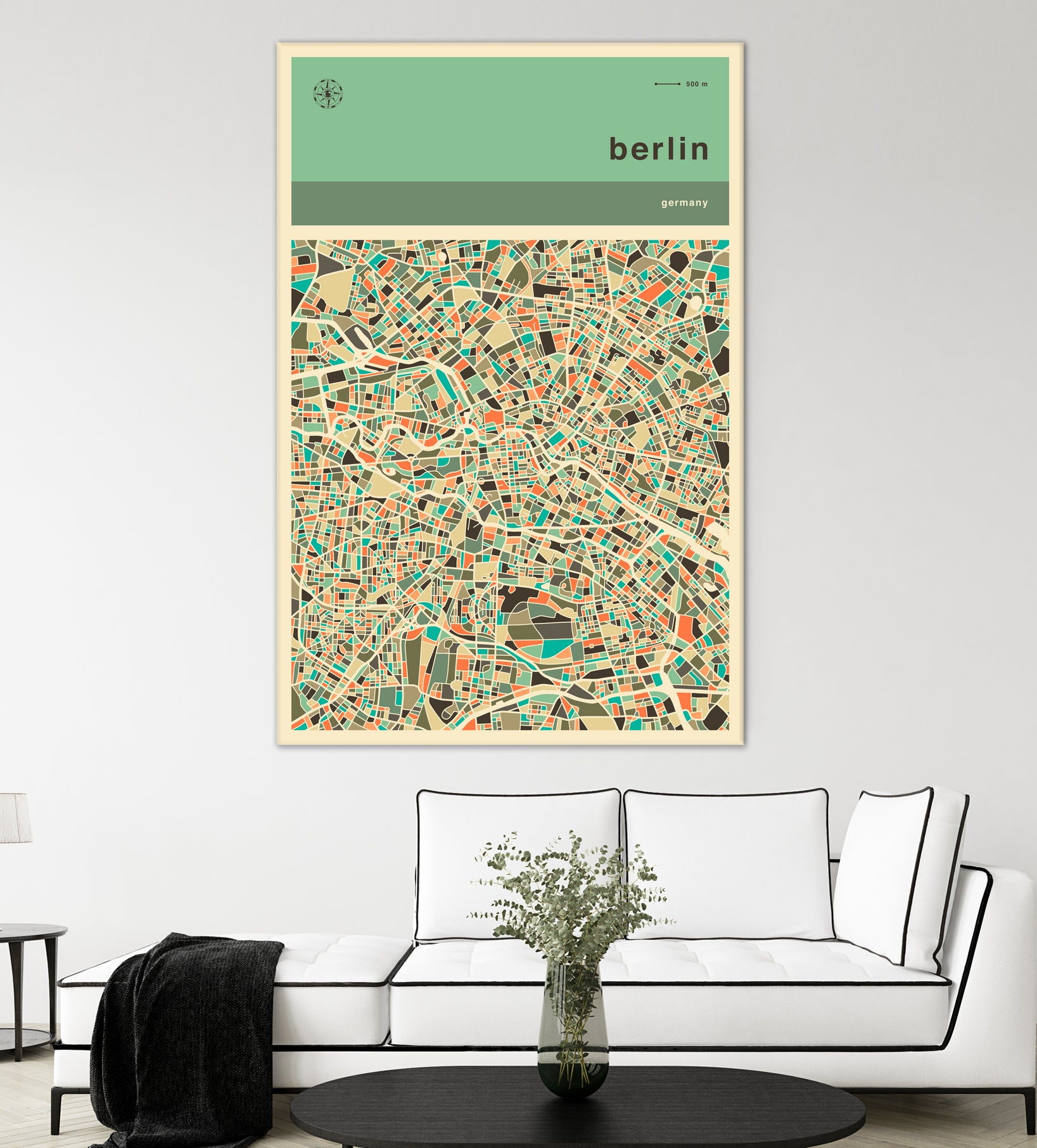 Berlin Map by Jazzberry Blue on GIANT ART - pink vector illustration