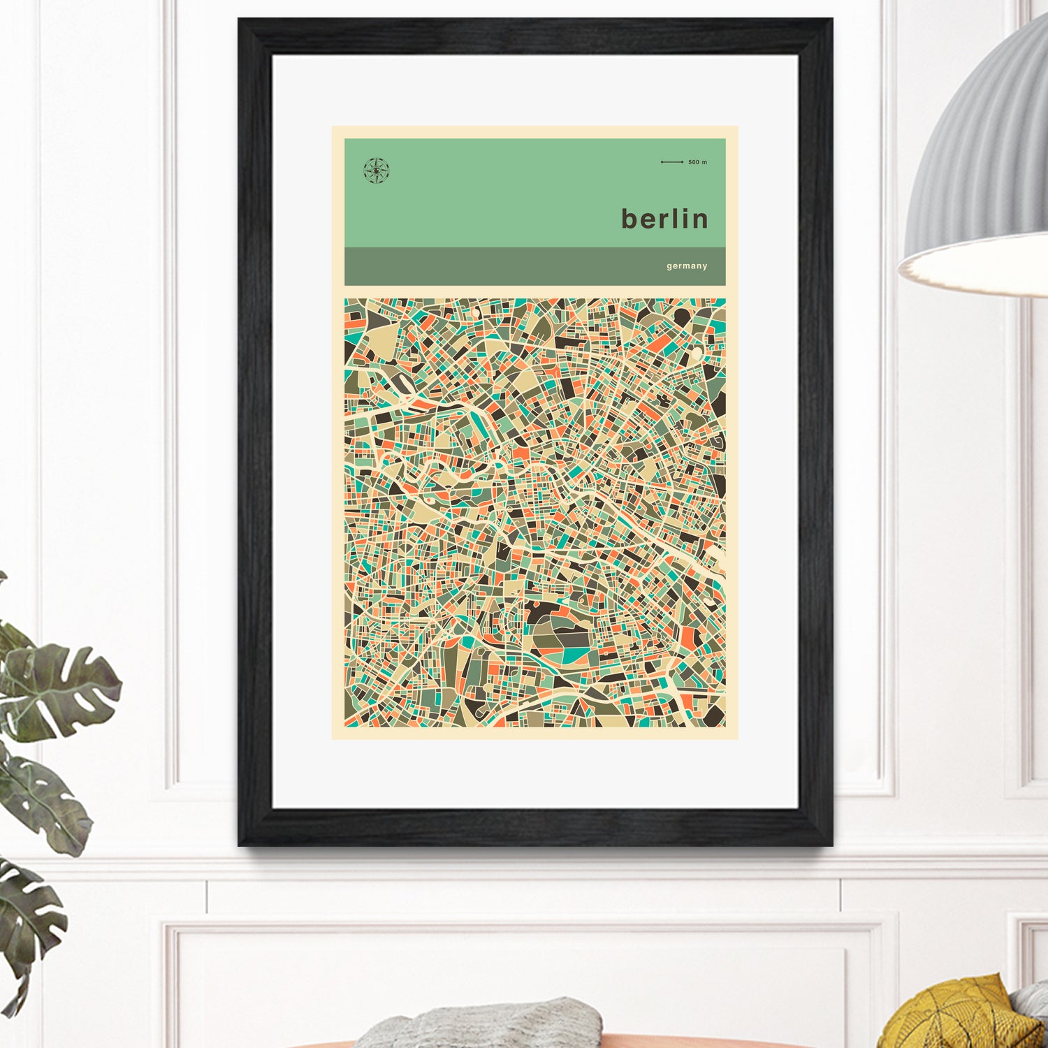 Berlin Map by Jazzberry Blue on GIANT ART - pink vector illustration