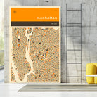 Manhattan Map by Jazzberry Blue on GIANT ART - orange vector illustration