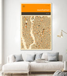 Manhattan Map by Jazzberry Blue on GIANT ART - orange vector illustration