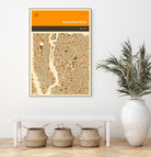 Manhattan Map by Jazzberry Blue on GIANT ART - orange vector illustration