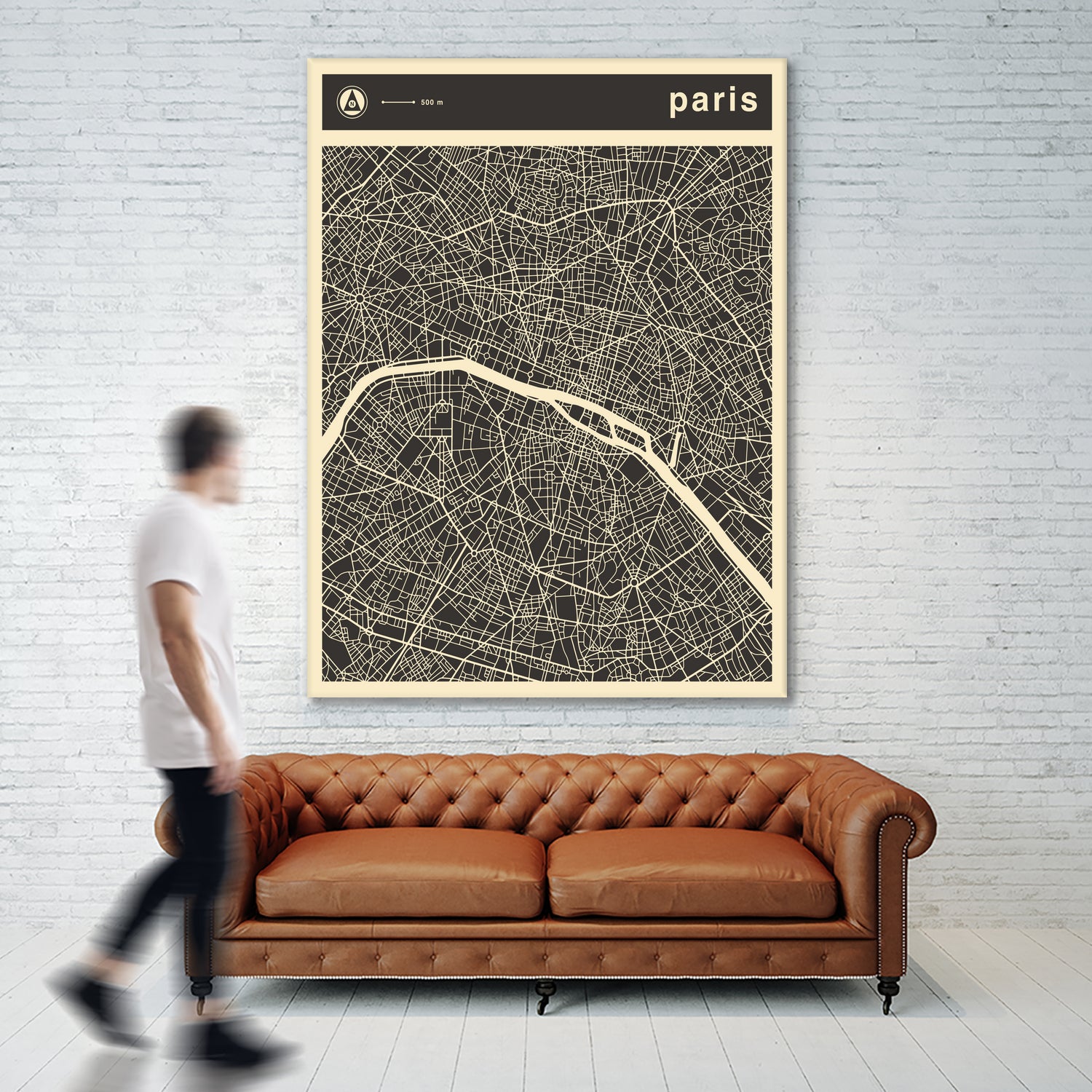 Paris Map 2 by Jazzberry Blue on GIANT ART - black vector illustration