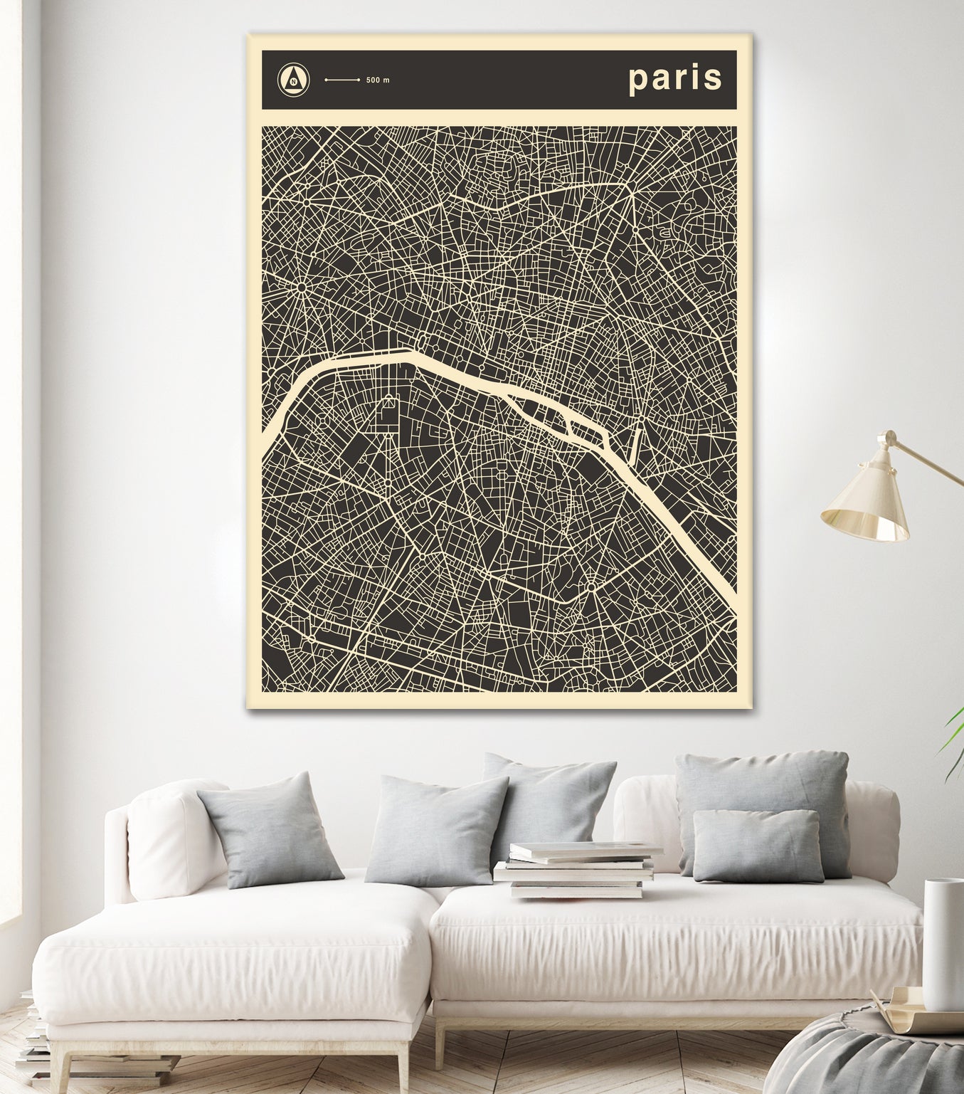 Paris Map 2 by Jazzberry Blue on GIANT ART - black vector illustration