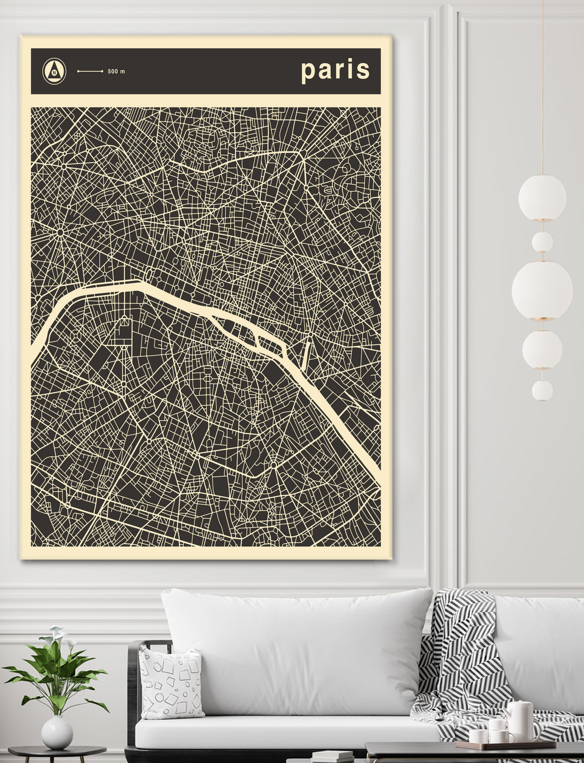 Paris Map 2 by Jazzberry Blue on GIANT ART - black vector illustration