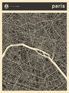 Paris Map 2 by Jazzberry Blue on GIANT ART - black vector illustration