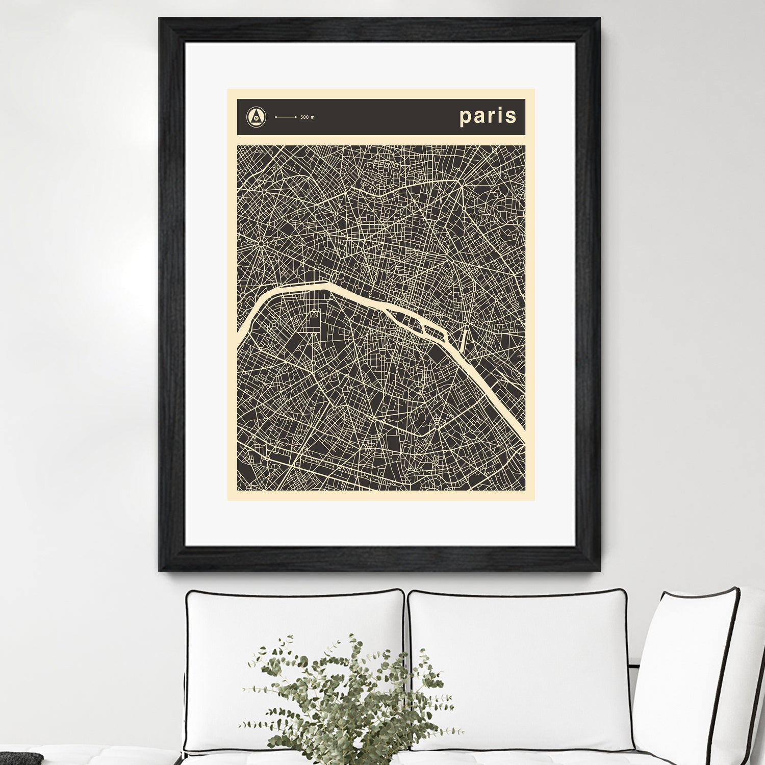 Paris Map 2 by Jazzberry Blue on GIANT ART - black vector illustration