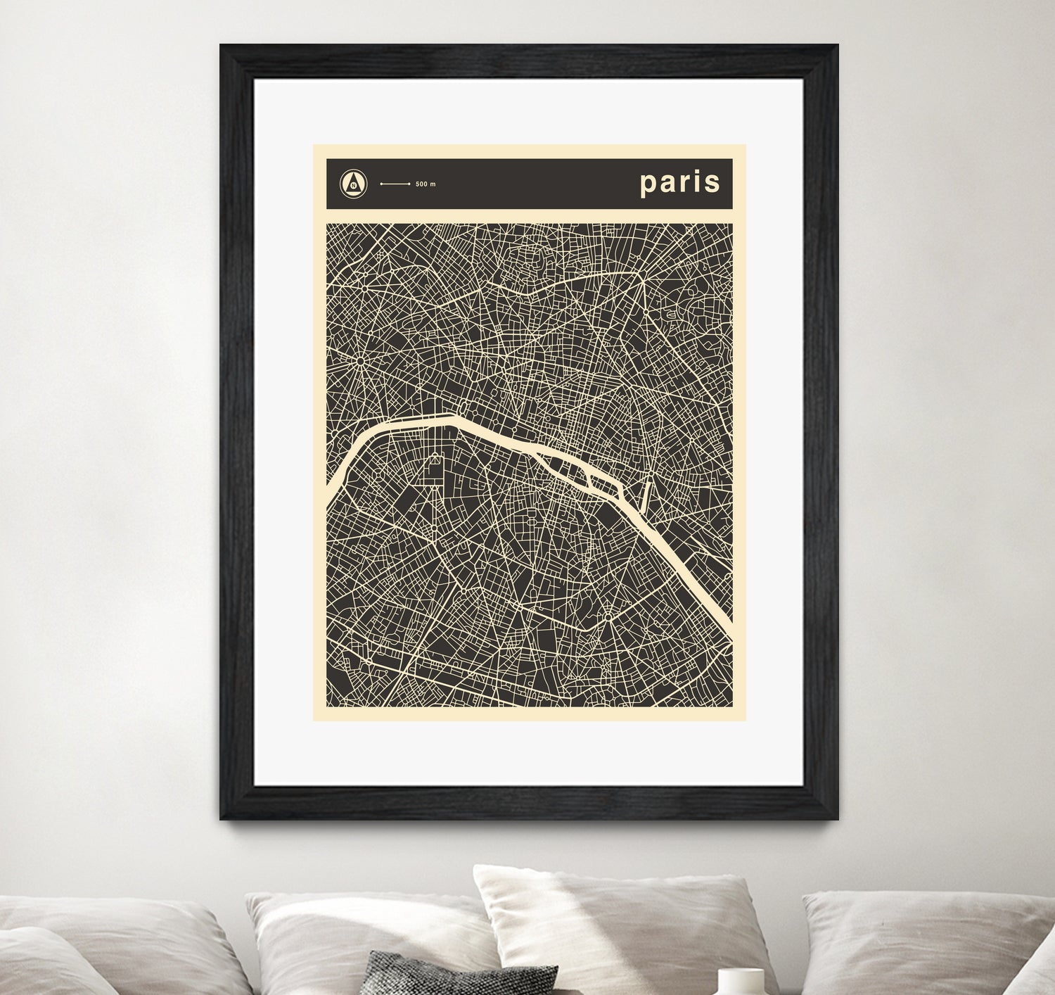 Paris Map 2 by Jazzberry Blue on GIANT ART - black vector illustration