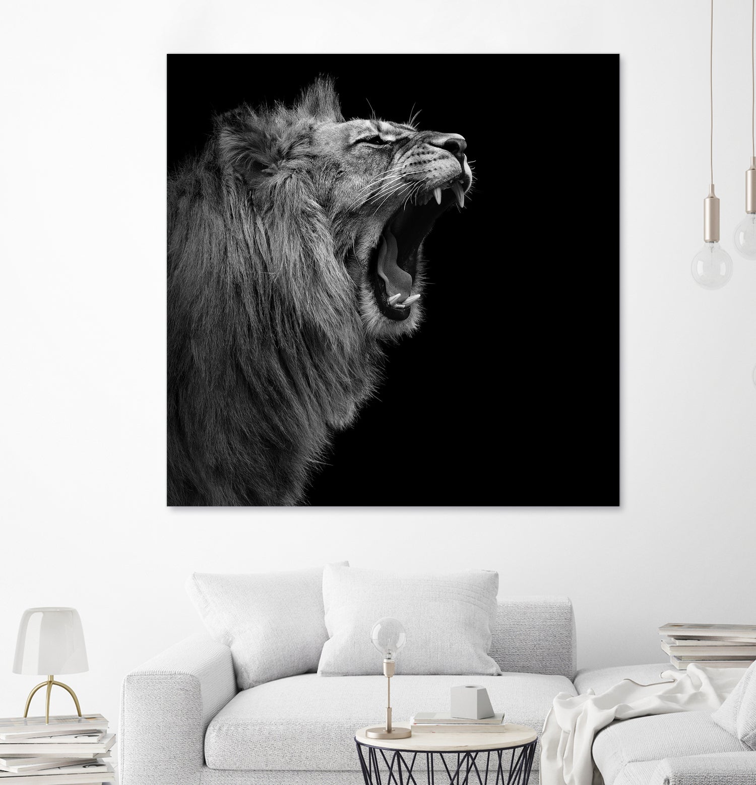 Lion in black and white by Lukas Holas on GIANT ART - black photo manipulation