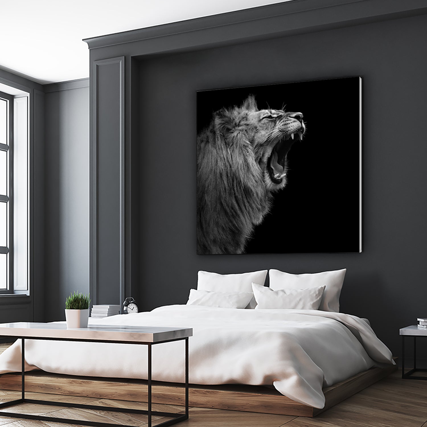 Lion in black and white by Lukas Holas on GIANT ART - black photo manipulation