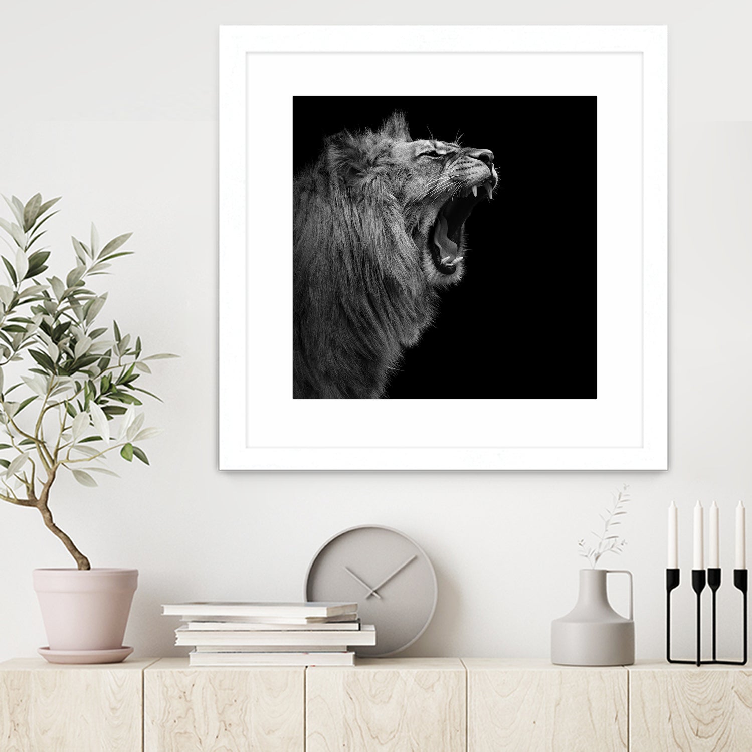 Lion in black and white by Lukas Holas on GIANT ART - black photo manipulation