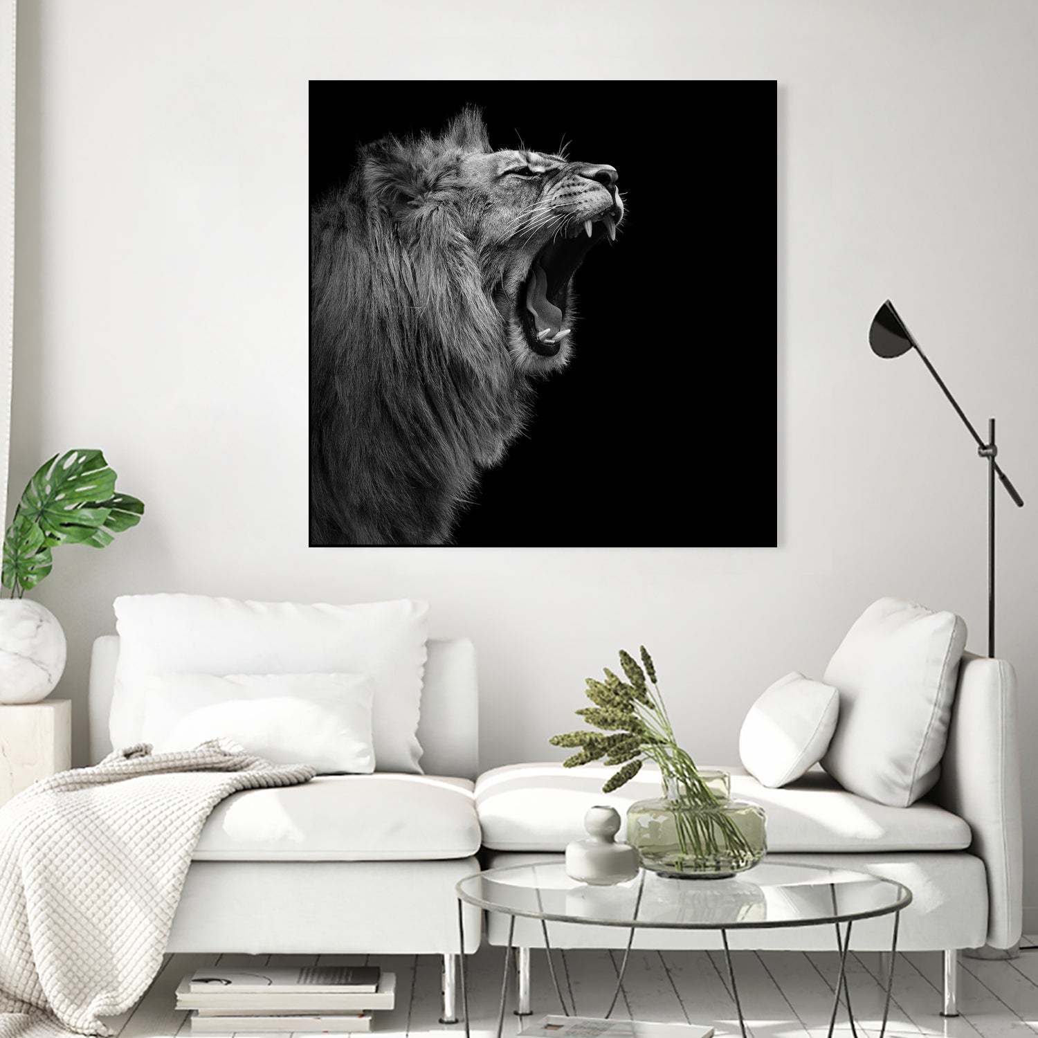 Lion in black and white by Lukas Holas on GIANT ART - black photo manipulation