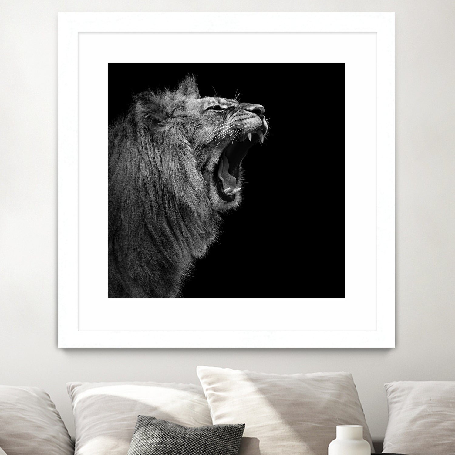 Lion in black and white by Lukas Holas on GIANT ART - black photo manipulation