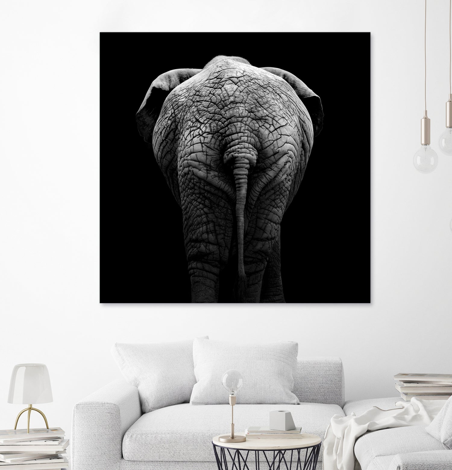 Elephant In Black And White by Lukas Holas on GIANT ART - black photo manipulation