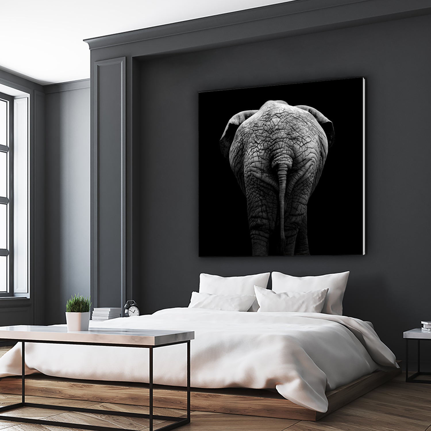 Elephant In Black And White by Lukas Holas on GIANT ART - black photo manipulation