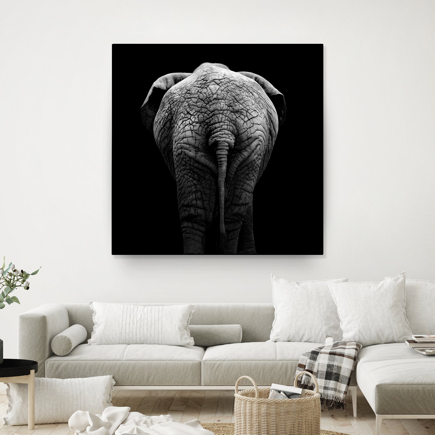 Elephant In Black And White by Lukas Holas on GIANT ART - black photo manipulation