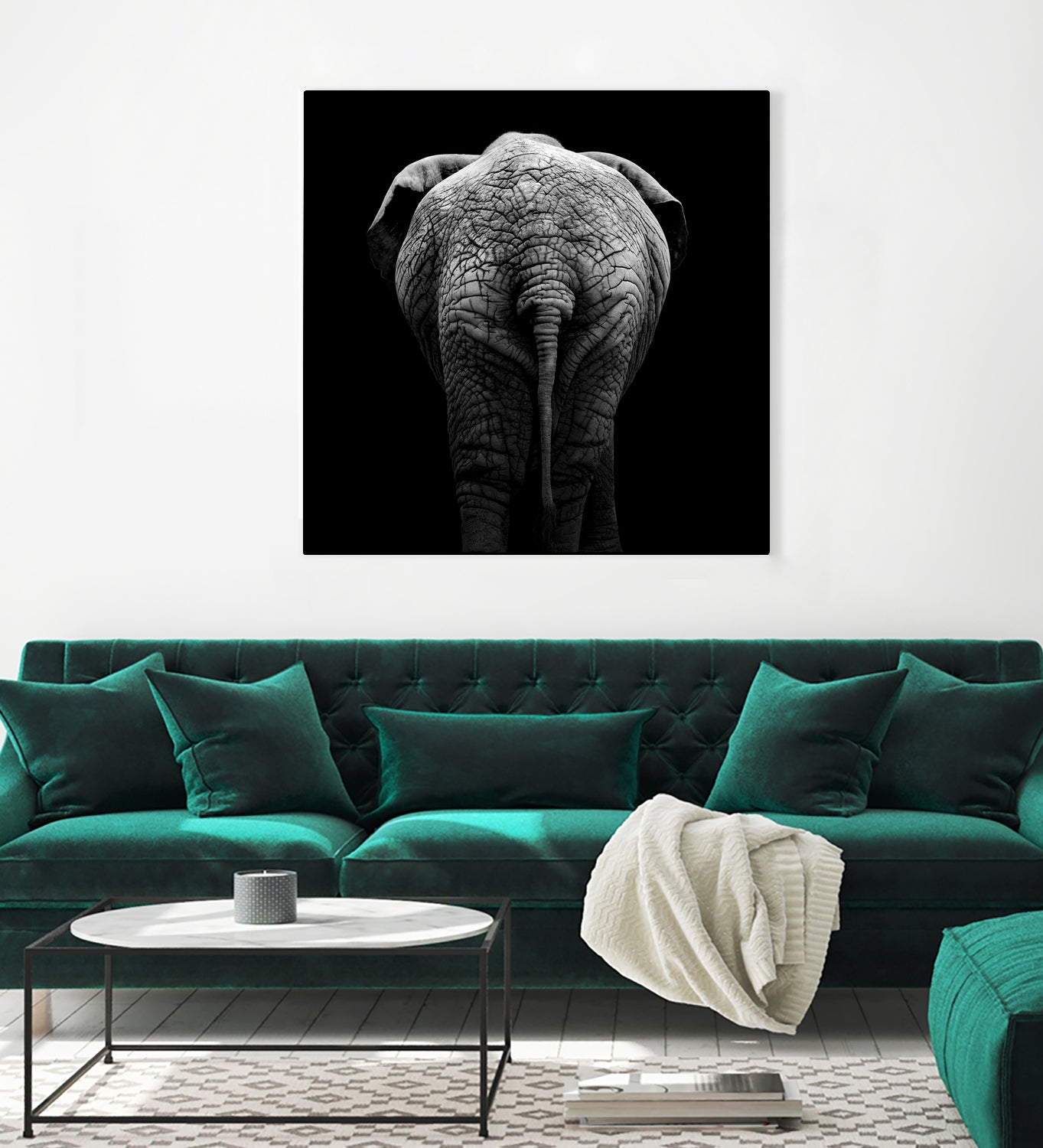 Elephant In Black And White by Lukas Holas on GIANT ART - black photo manipulation