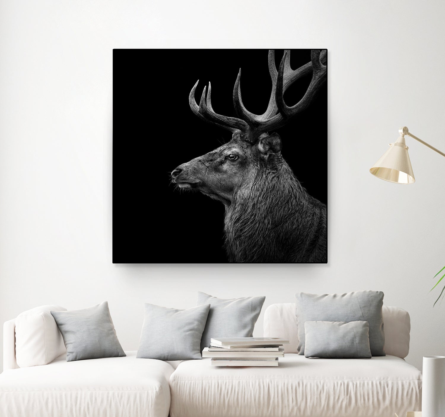 Deer In Black And White by Lukas Holas on GIANT ART - black photo manipulation