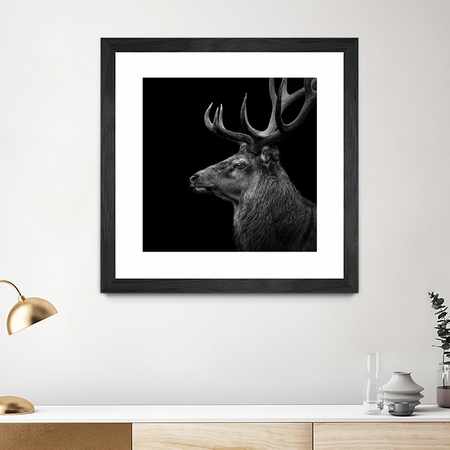 Deer In Black And White by Lukas Holas on GIANT ART - black photo manipulation