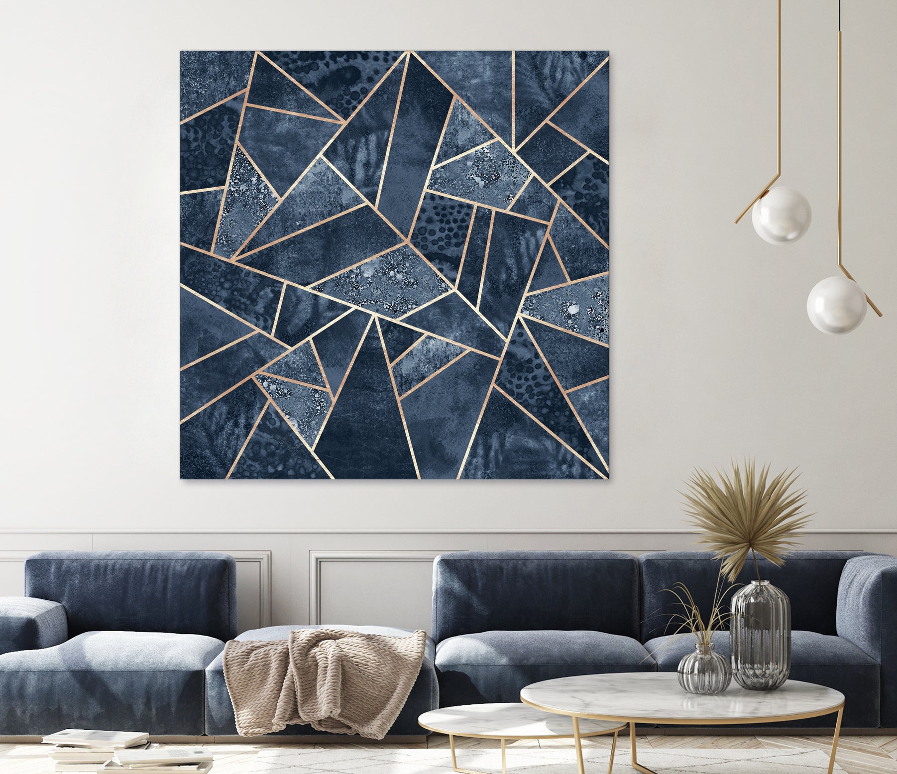 Doft Dark Blue Stone by Elisabeth Fredriksson on GIANT ART - blue digital painting