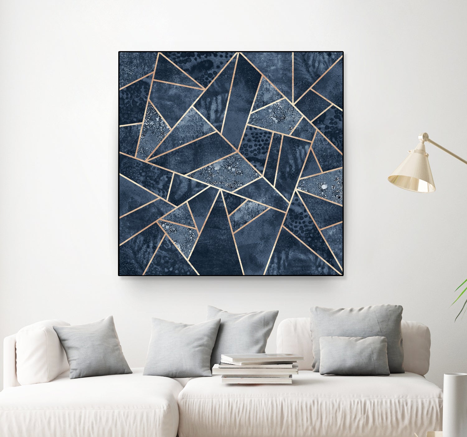 Doft Dark Blue Stone by Elisabeth Fredriksson on GIANT ART - blue digital painting