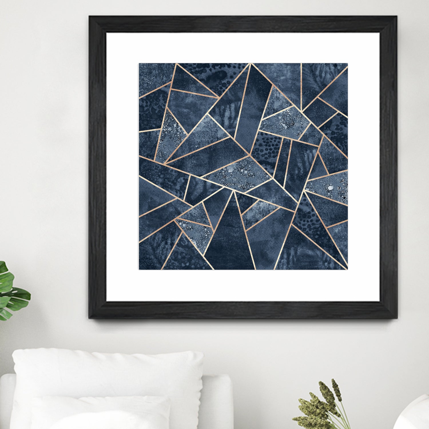 Doft Dark Blue Stone by Elisabeth Fredriksson on GIANT ART - blue digital painting