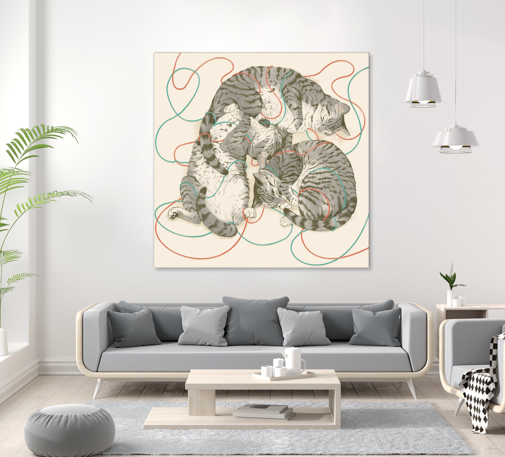 cats by Laura Graves on GIANT ART - gray digital drawing