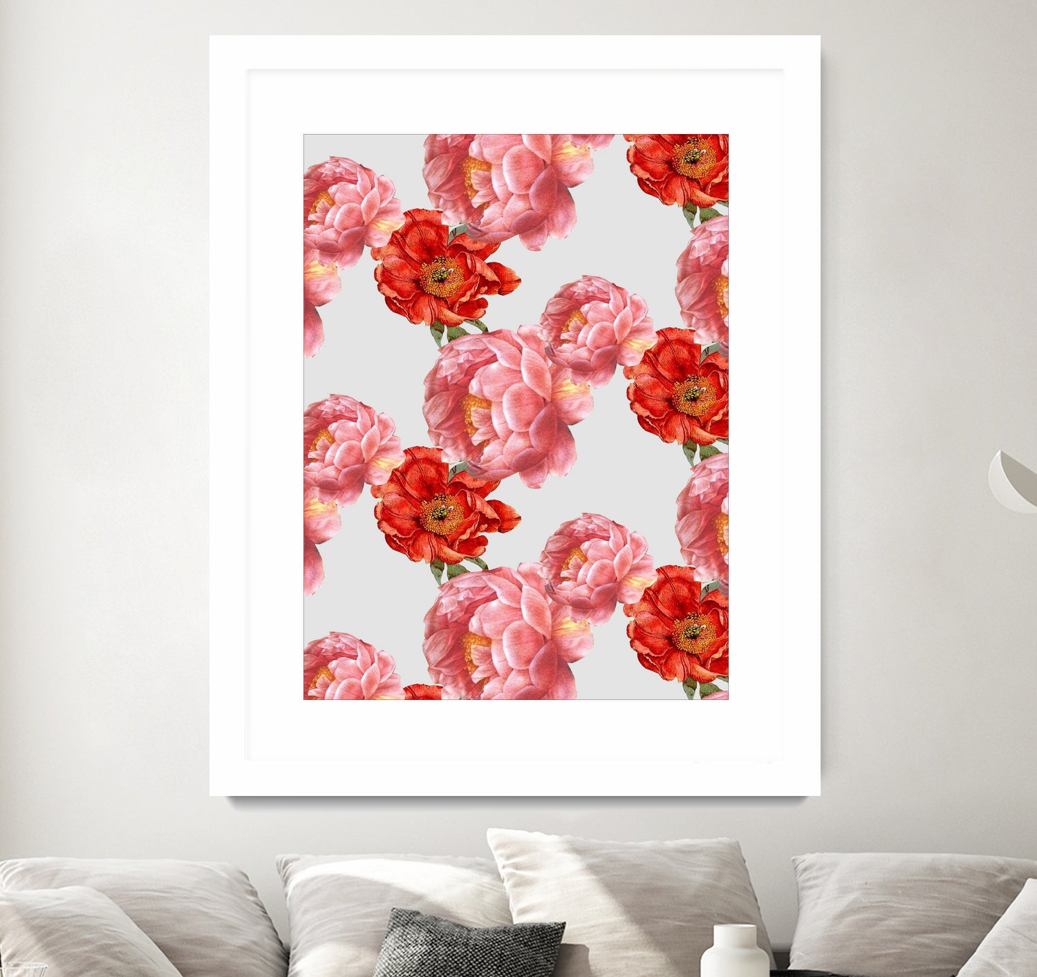 Vintage Floral by laura redburn on GIANT ART - red mixed media