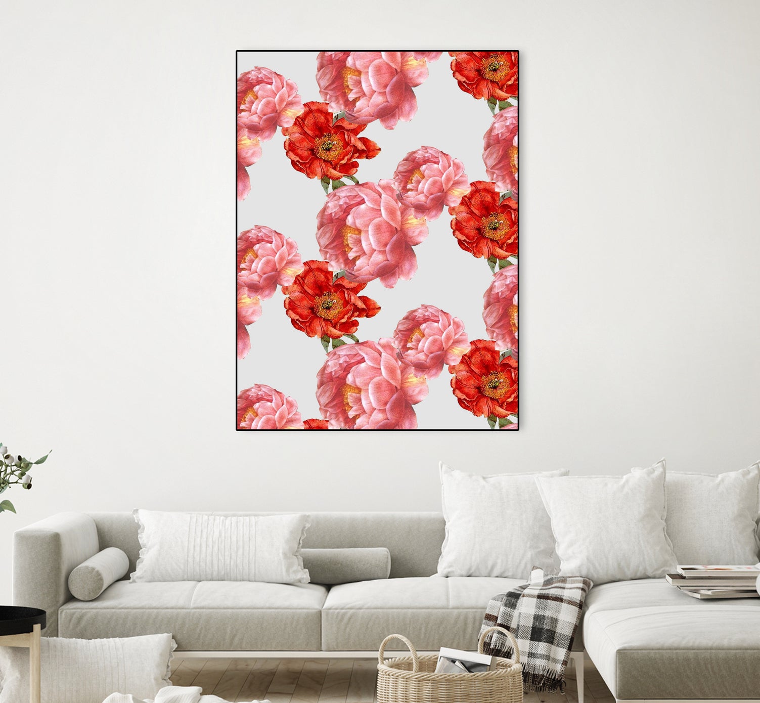 Vintage Floral by laura redburn on GIANT ART - red mixed media