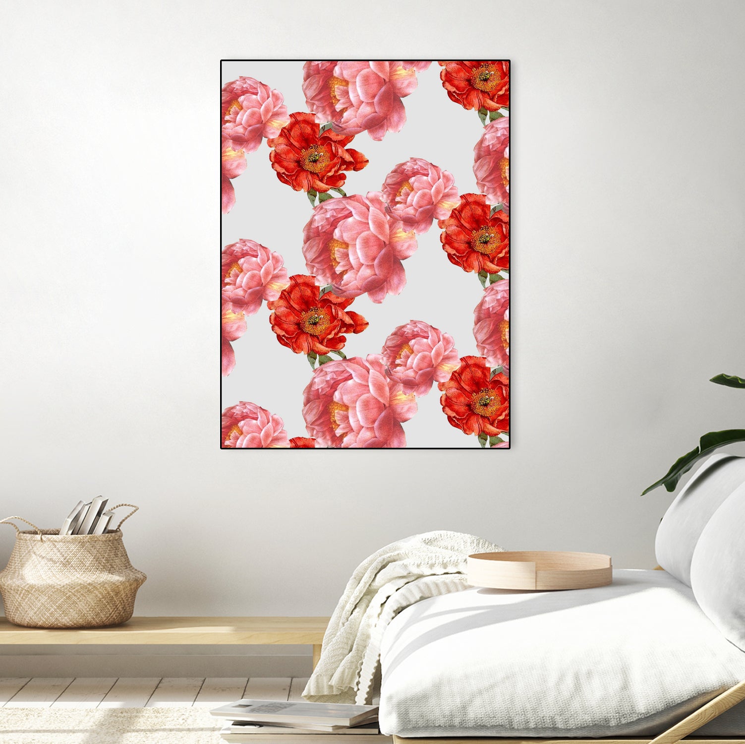 Vintage Floral by laura redburn on GIANT ART - red mixed media