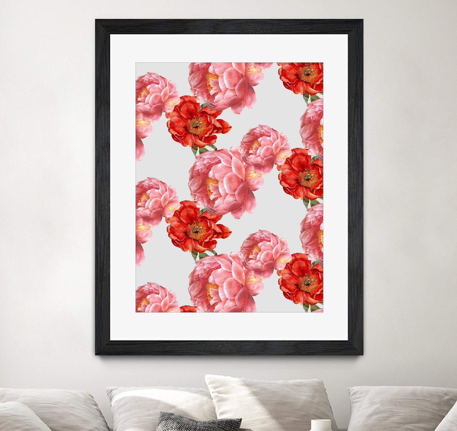 Vintage Floral by laura redburn on GIANT ART - red mixed media