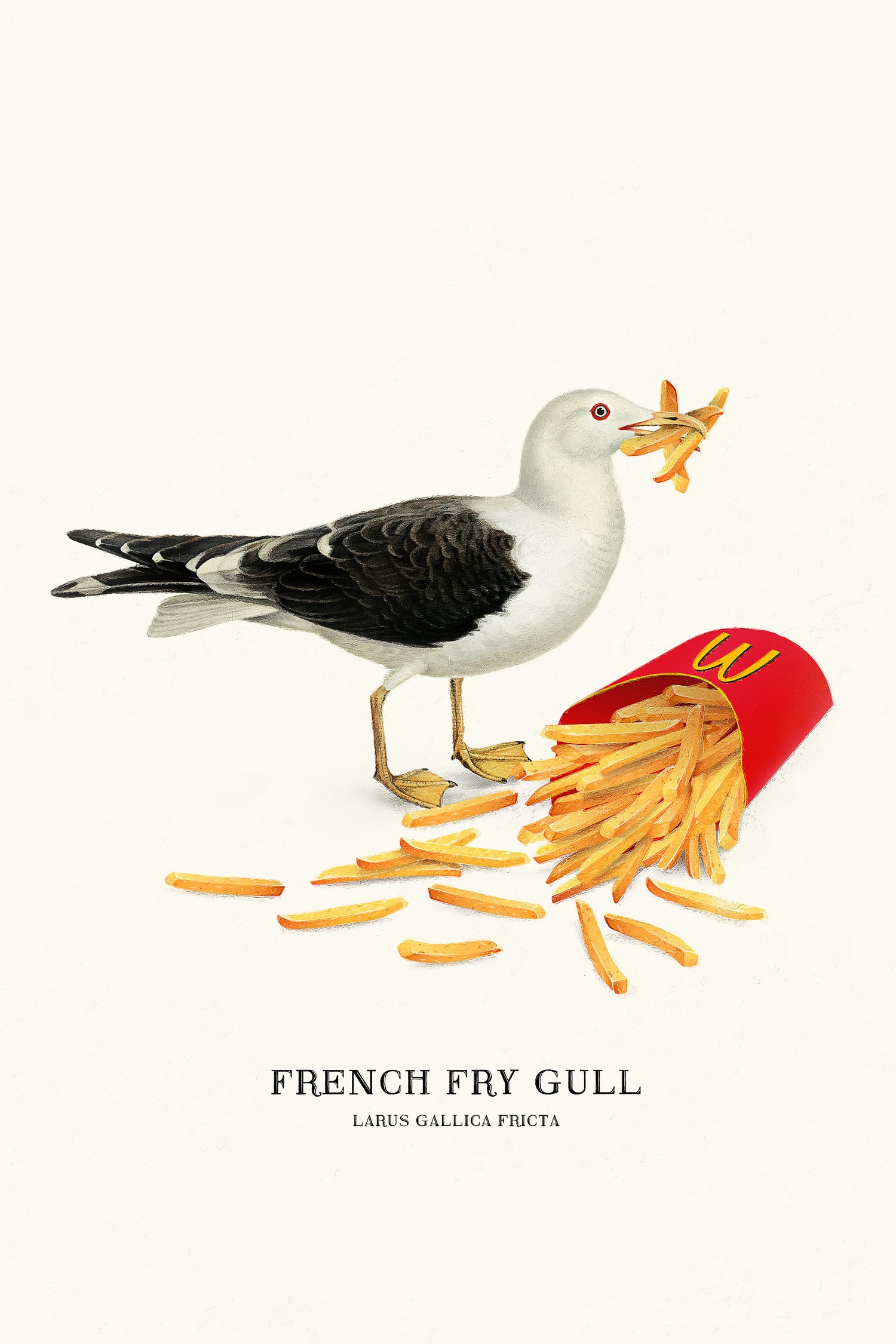 French Fry Gull by Jonas Loose on GIANT ART - yellow digital drawing