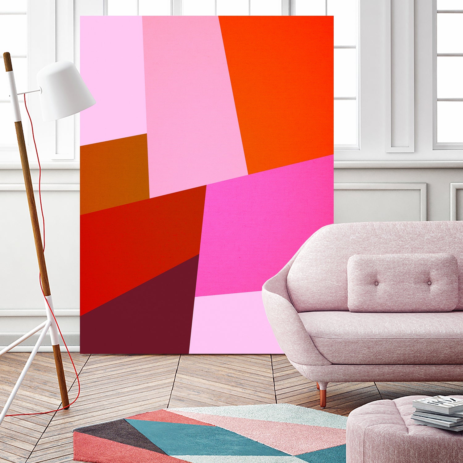 From Summer to Fall - Geometry Nº2 by Dominique Van Roey on GIANT ART - pink mixed media