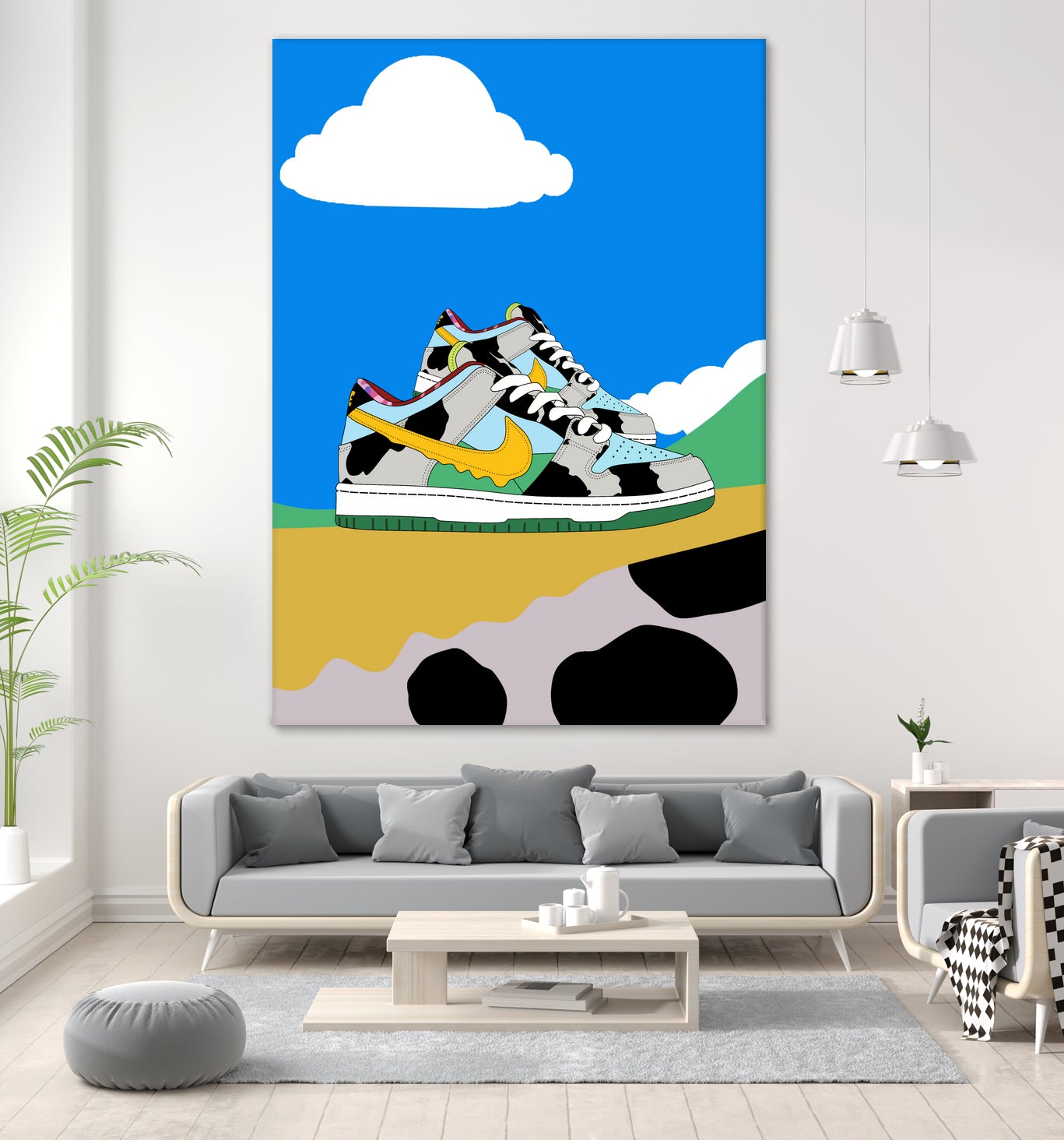 Cow sneakers by Yanuar Ahmat on GIANT ART - white digital drawing