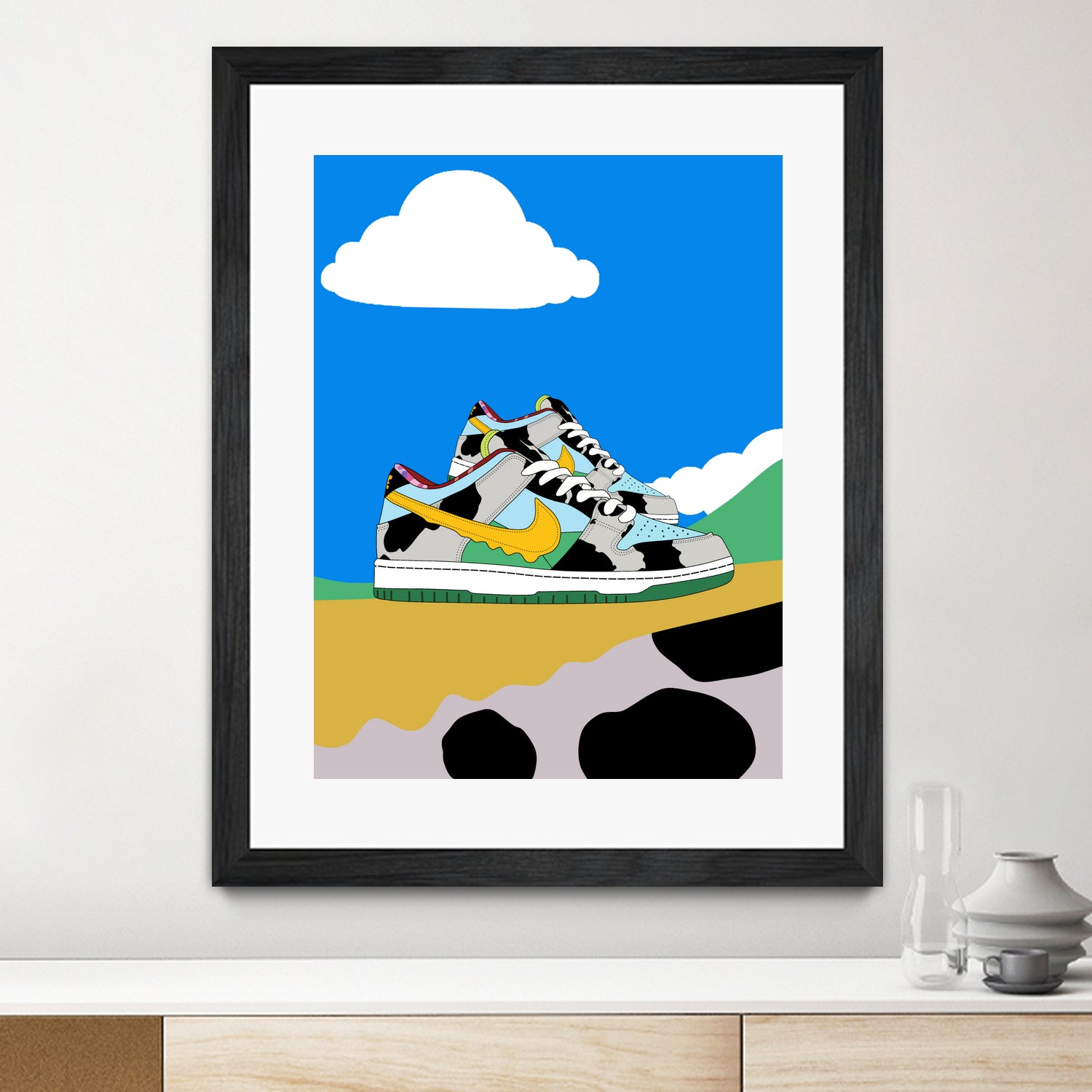 Cow sneakers by Yanuar Ahmat on GIANT ART - white digital drawing