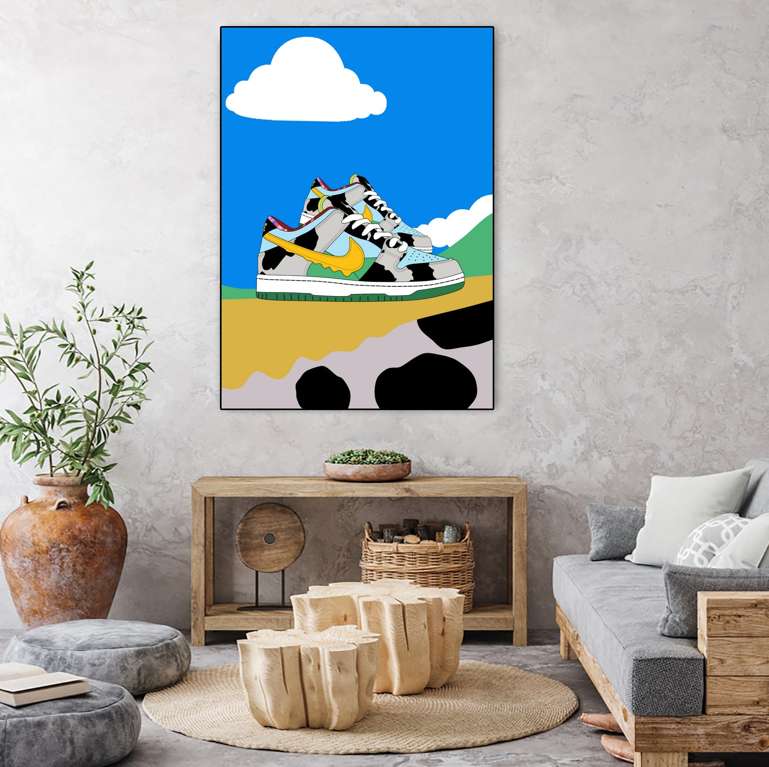 Cow sneakers by Yanuar Ahmat on GIANT ART - white digital drawing