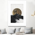 Bitcoin rising behind the mountain by Menelaos Trompoukis on GIANT ART - gray digital painting