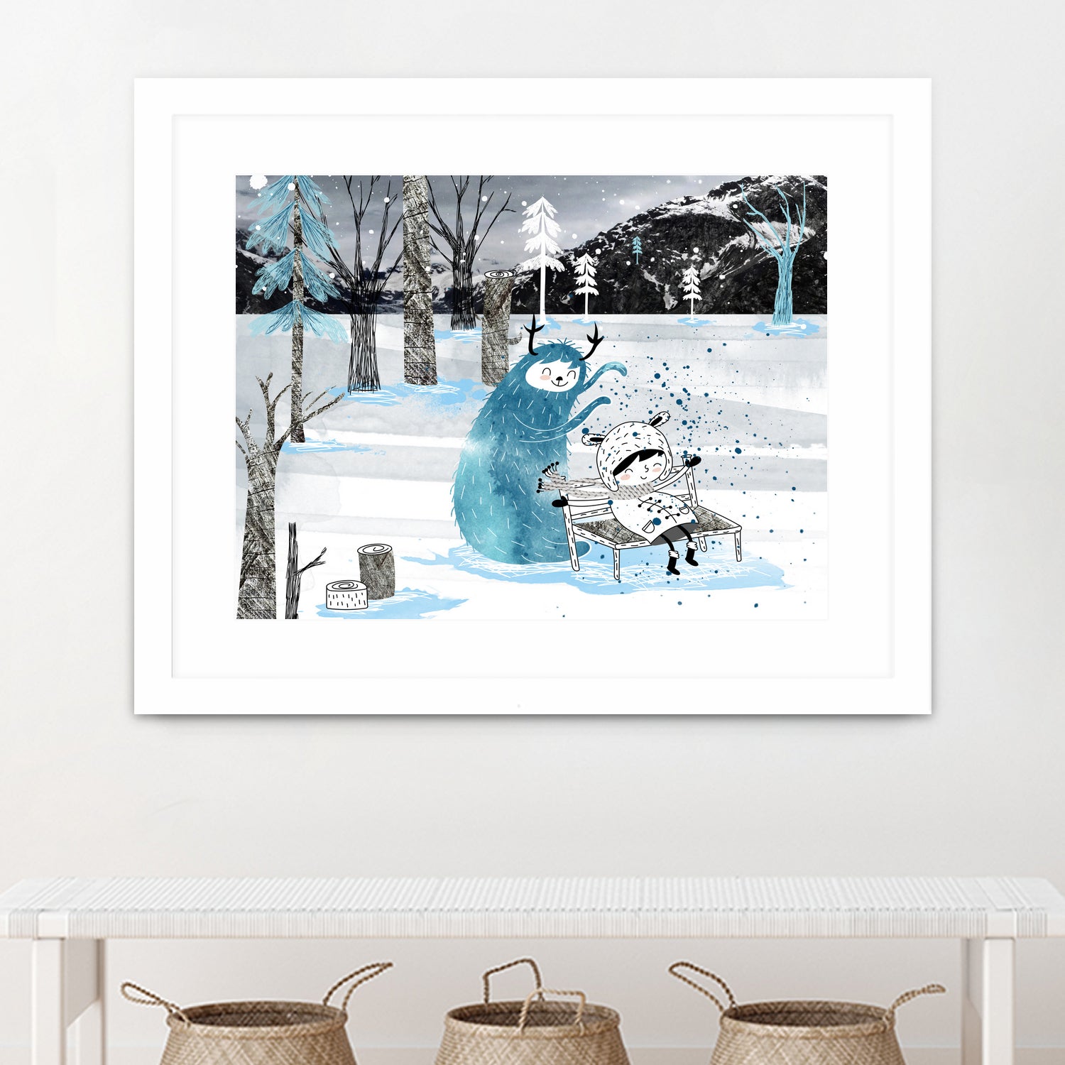 Snow Monster by Holly Hatam on GIANT ART - blue digital painting