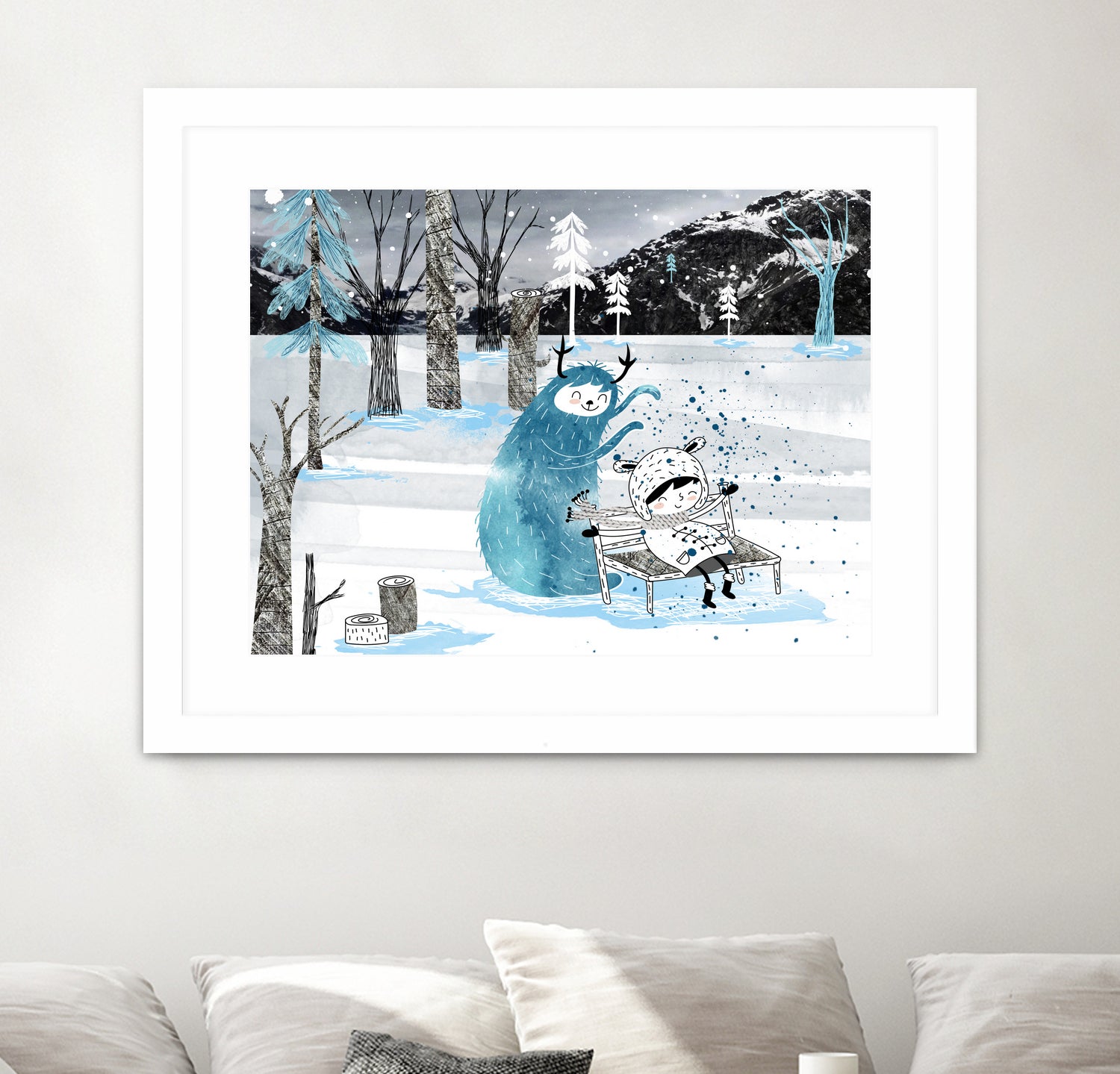 Snow Monster by Holly Hatam on GIANT ART - blue digital painting